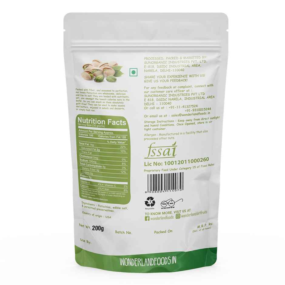 Wonderland Foods Roasted & Salted Pistachios