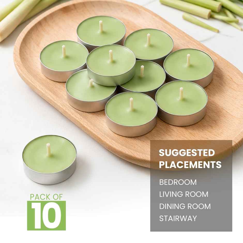 IRIS Lemongrass Scented Tealight Candles | Pack of 10