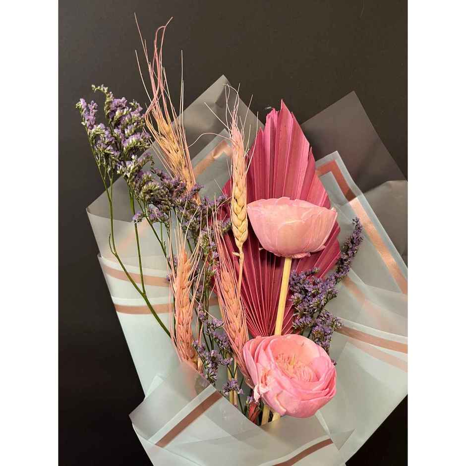Pink Whisper Love Dried Flower Bouquet | Ideal for Gifting | Farmerr