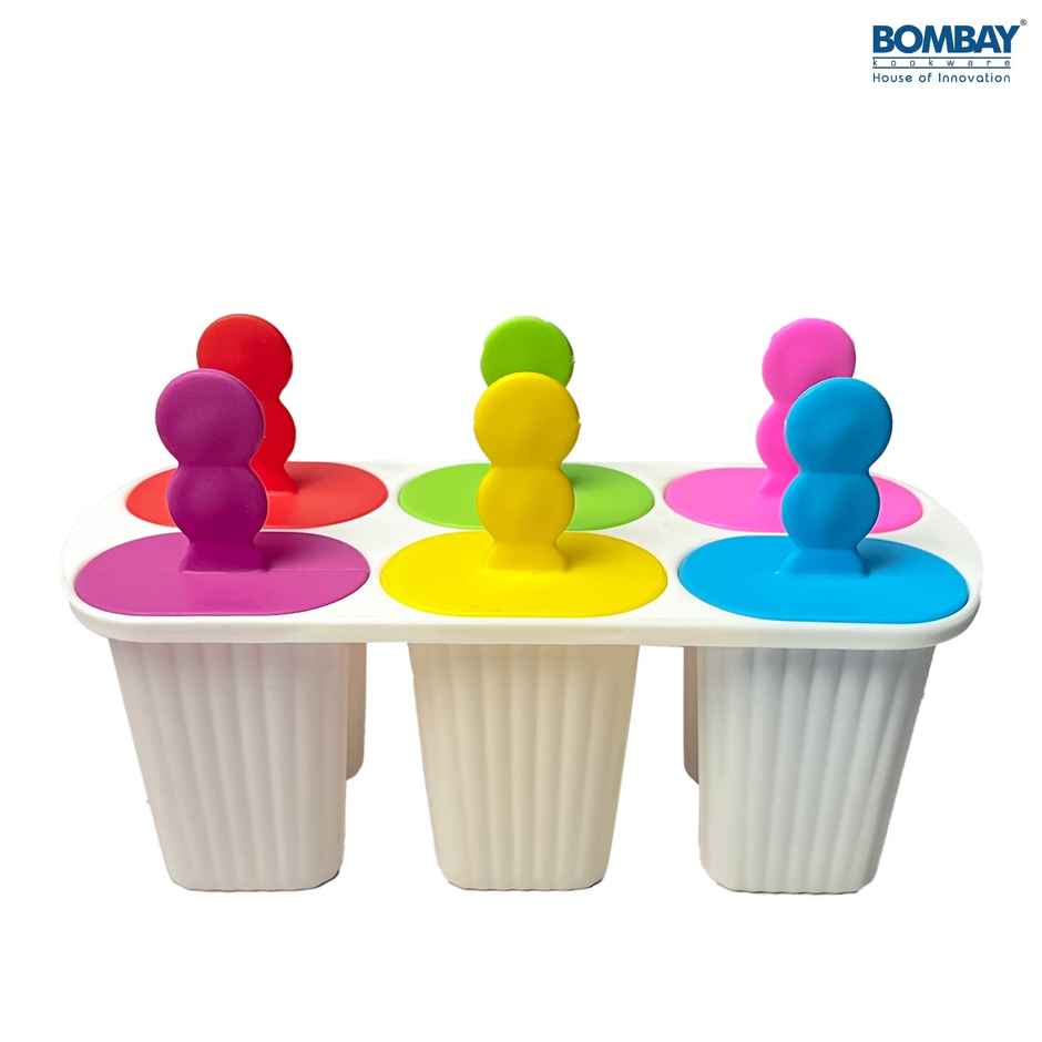 Bombay Kookware Manual Ice Cream Maker | 6 Popsicles White Colour Base