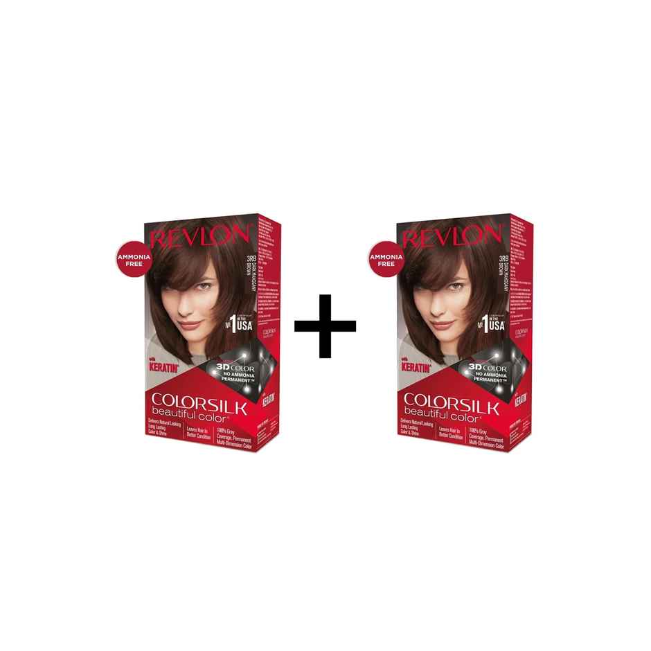 Revlon Colorsilk Hair Color with Keratin - Dark Mahogany Brown 3RB Combo