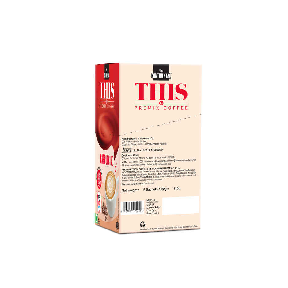 Continental THIS Premix Coffee Powder - Cappuccino | Sachet