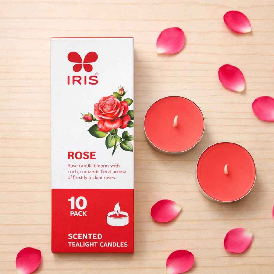 IRIS Rose Scented Tealight Candles | Pack of 10