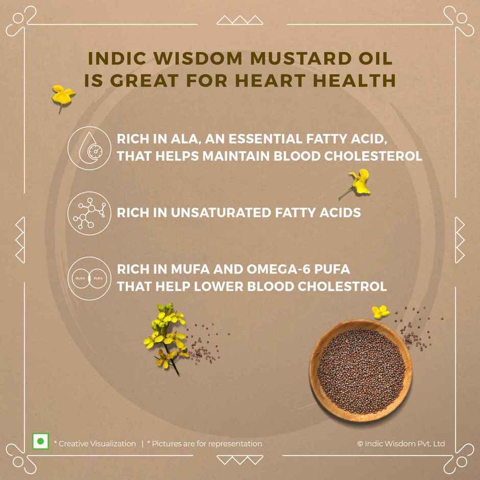 Indic Wisdom Cold Pressed Mustard Oil | Pure & Unrefined Sarson Oil