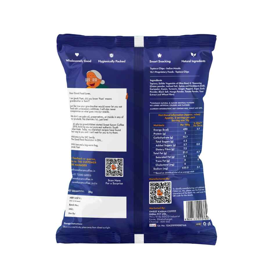 Sweet Karam Coffee Indian Masala Tapioca Chips / Wafers