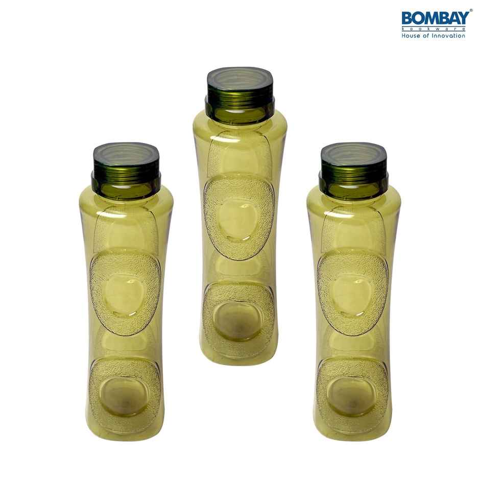 Topaz BPA-free Plastic Water Bottle | Set of 3 pcs, Each 1000 ml | Green