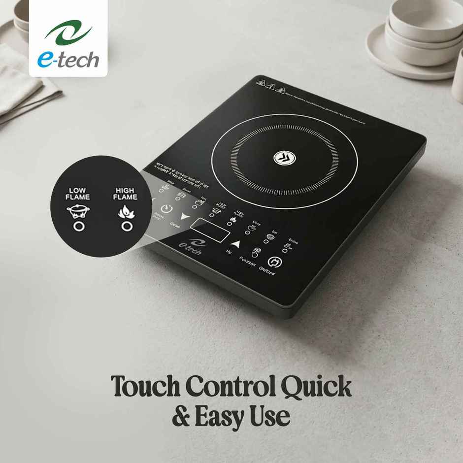 Etech TopChef 2000W Induction Cooktop with Touch Control | Overheat Protection & Multi Cook Options