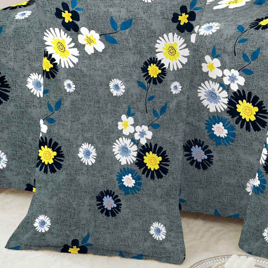 Dream Living Double Bedsheet Set | Grey - 210 x 220 cm