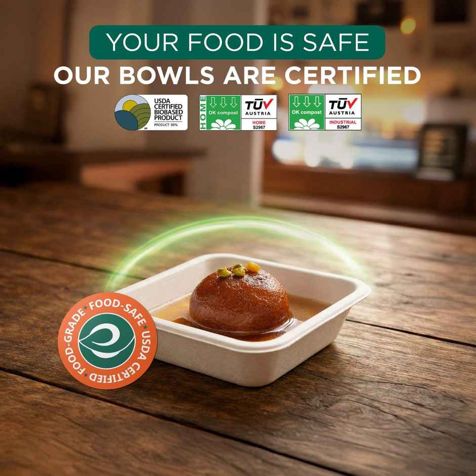 Square Disposable Bowl | 150 ml | 25 Count | Eco Soul