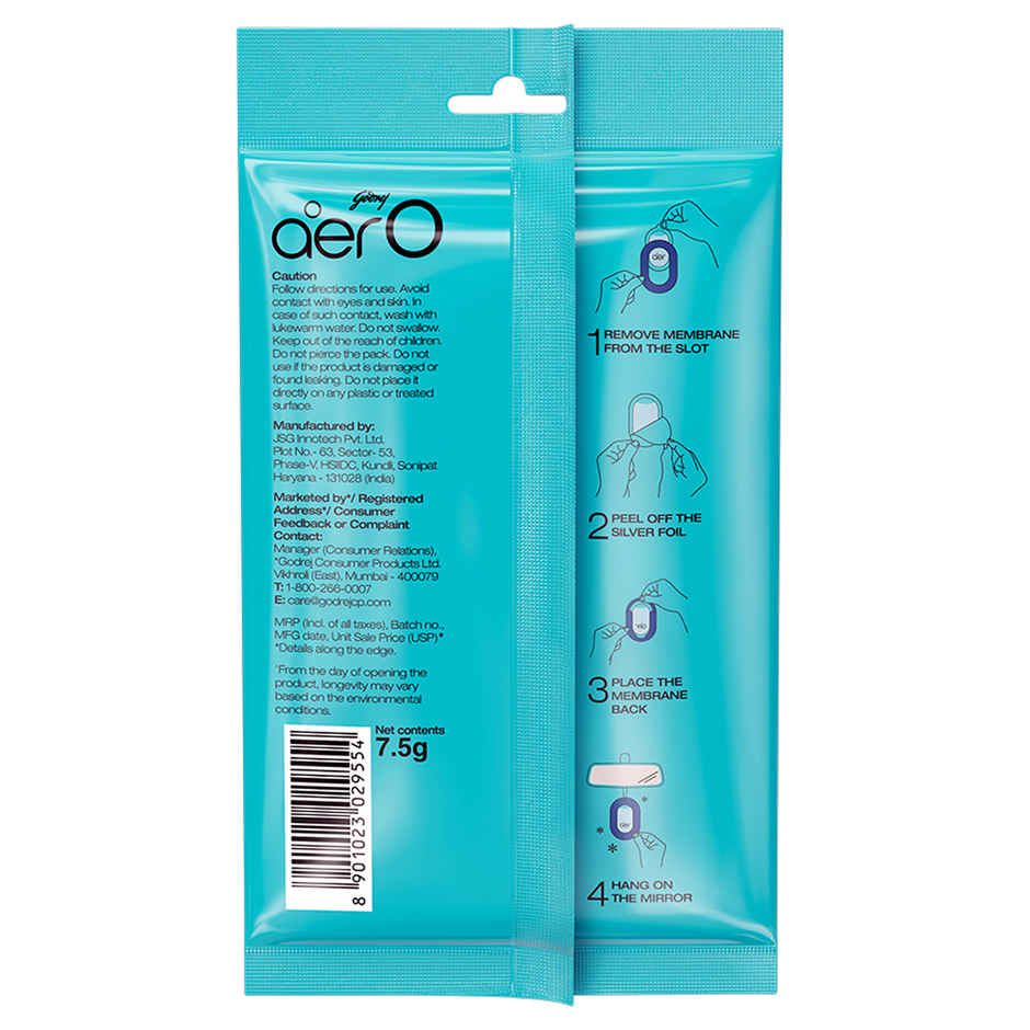 Godrej Aer O - Hanging Car Air Freshener - Cool Aqua