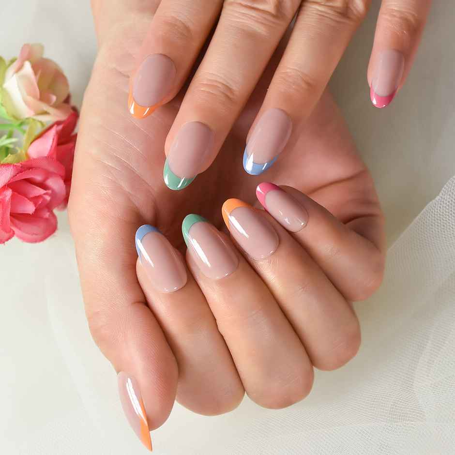 Gush Beauty Nailed It | Reusable Luxury Press On Nails | Short Round | Spring | Multicolour