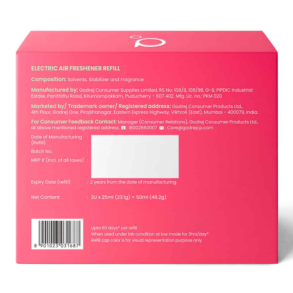 Godrej aer Plug Electric Air Freshener Refills | Rose Blossom