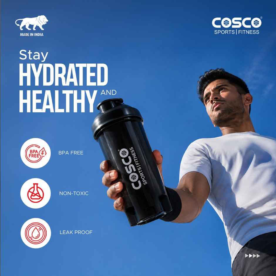 Cosco Power Gym Shaker with Holder | Black |  700 ml
