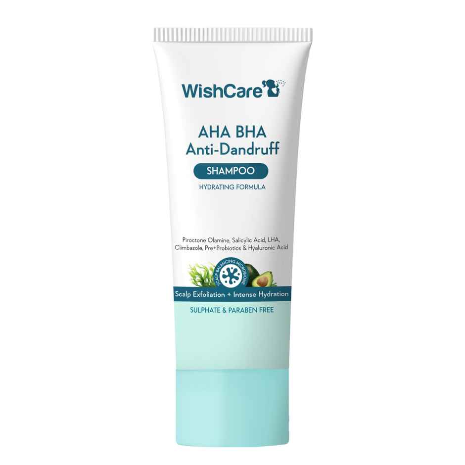 WishCare Hydrating AHA BHA Anti Dandruff Shampoo | Piroctone Olamine | Salicylic Acid | LHA | Probiotics
