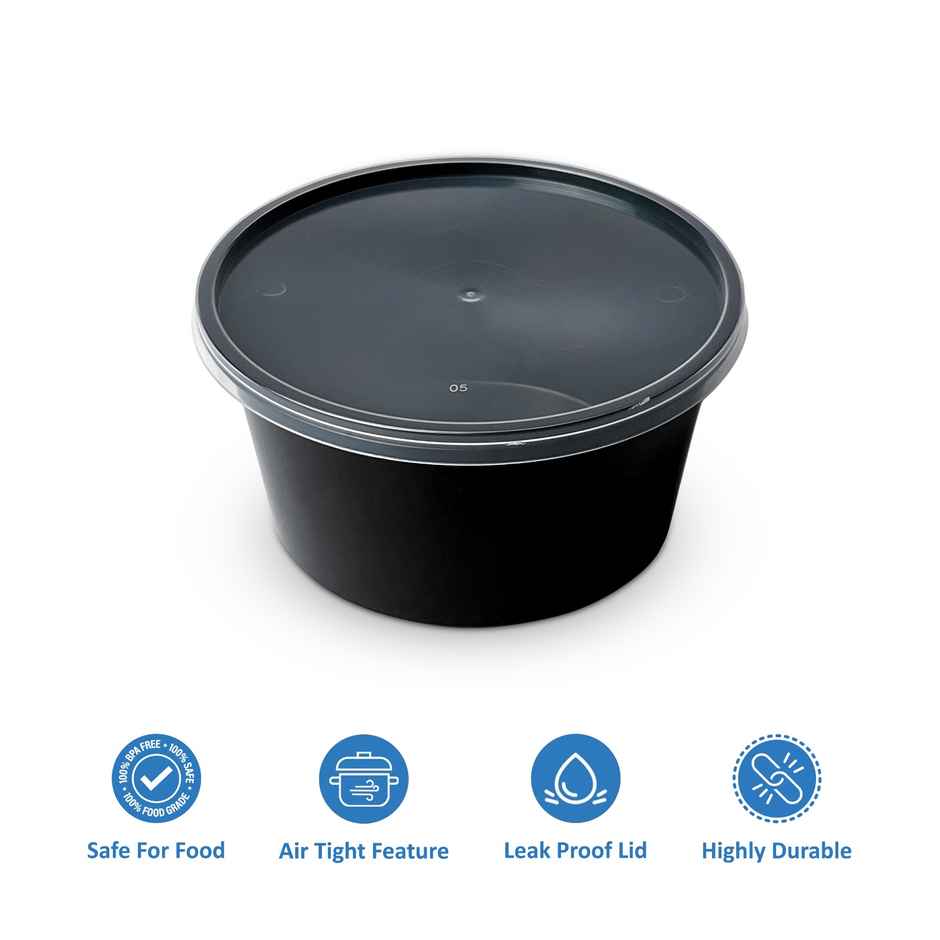 CREW4 Seal Reusable Plastic Containers with Lids for Food Storage - 500 ml