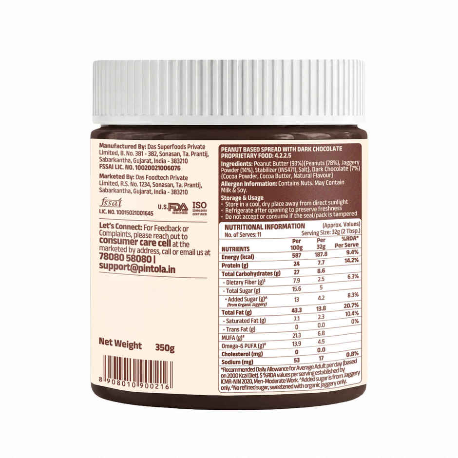 Pintola Dark Chocolate Crunchy Peanut Butter