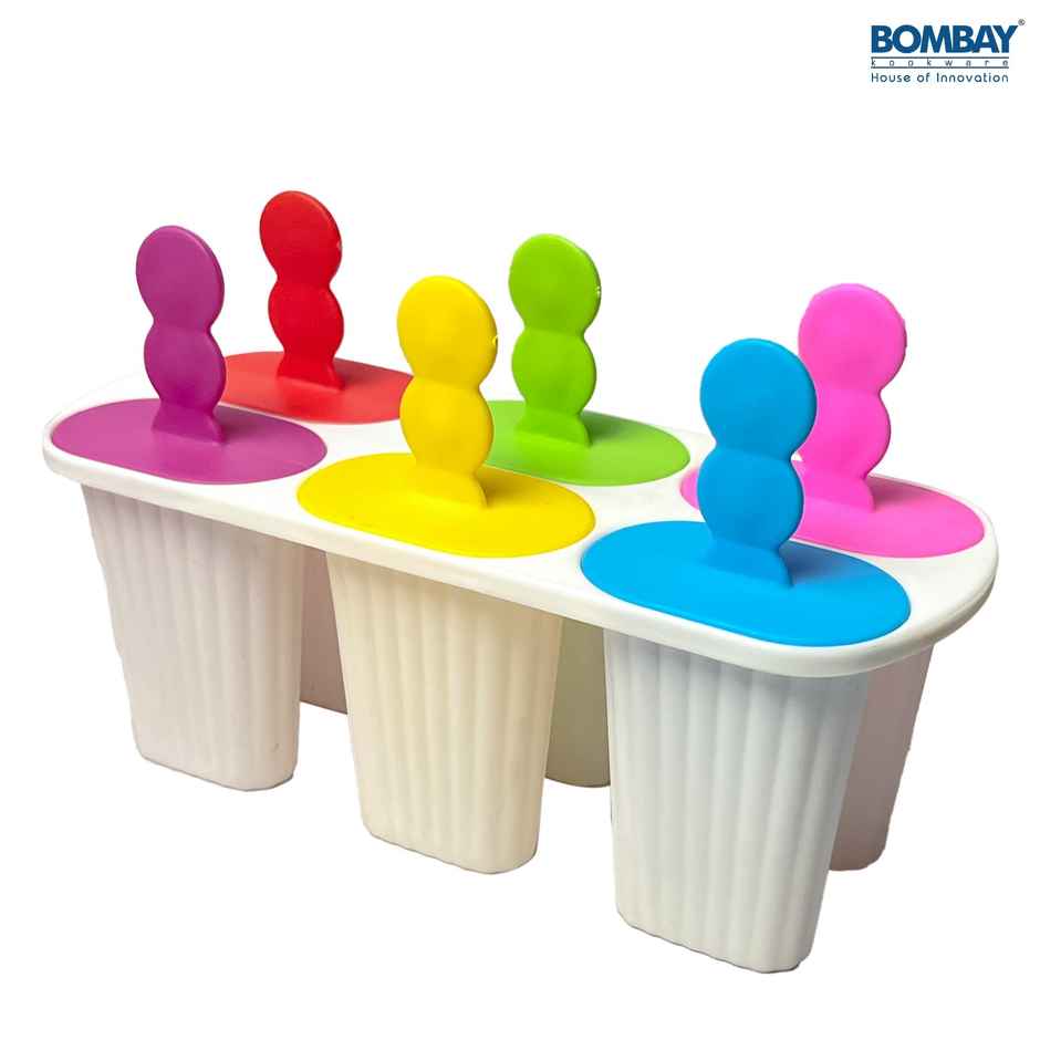 Bombay Kookware Manual Ice Cream Maker | 6 Popsicles White Colour Base