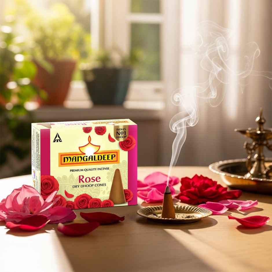 Mangaldeep Dry Dhoop Cone | Rose