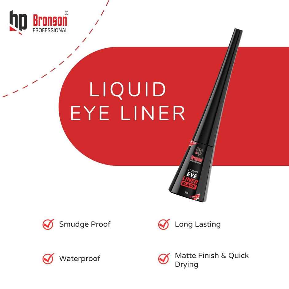 Bronson Professional Liquid Eyeliner Smudgeproof Matte Black