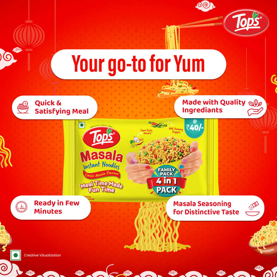 Tops Instant Masala Noodles 4 In 1 Family Pack