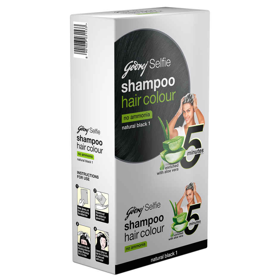 Godrej Selfie Hair Colour Natural Black 1 | For Men & Women