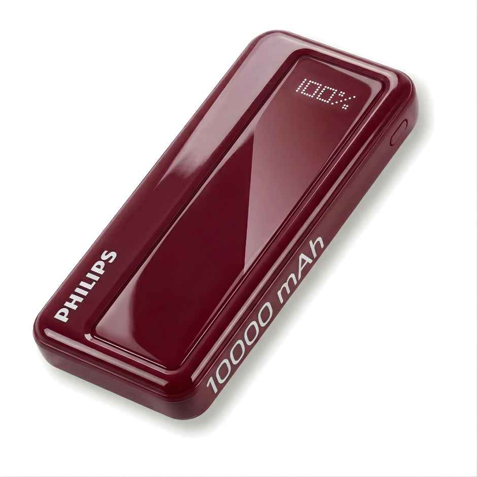 Philips 10000mAh 22.5W Max Fast Charging Power Bank with Digital LED Display | Iron Red