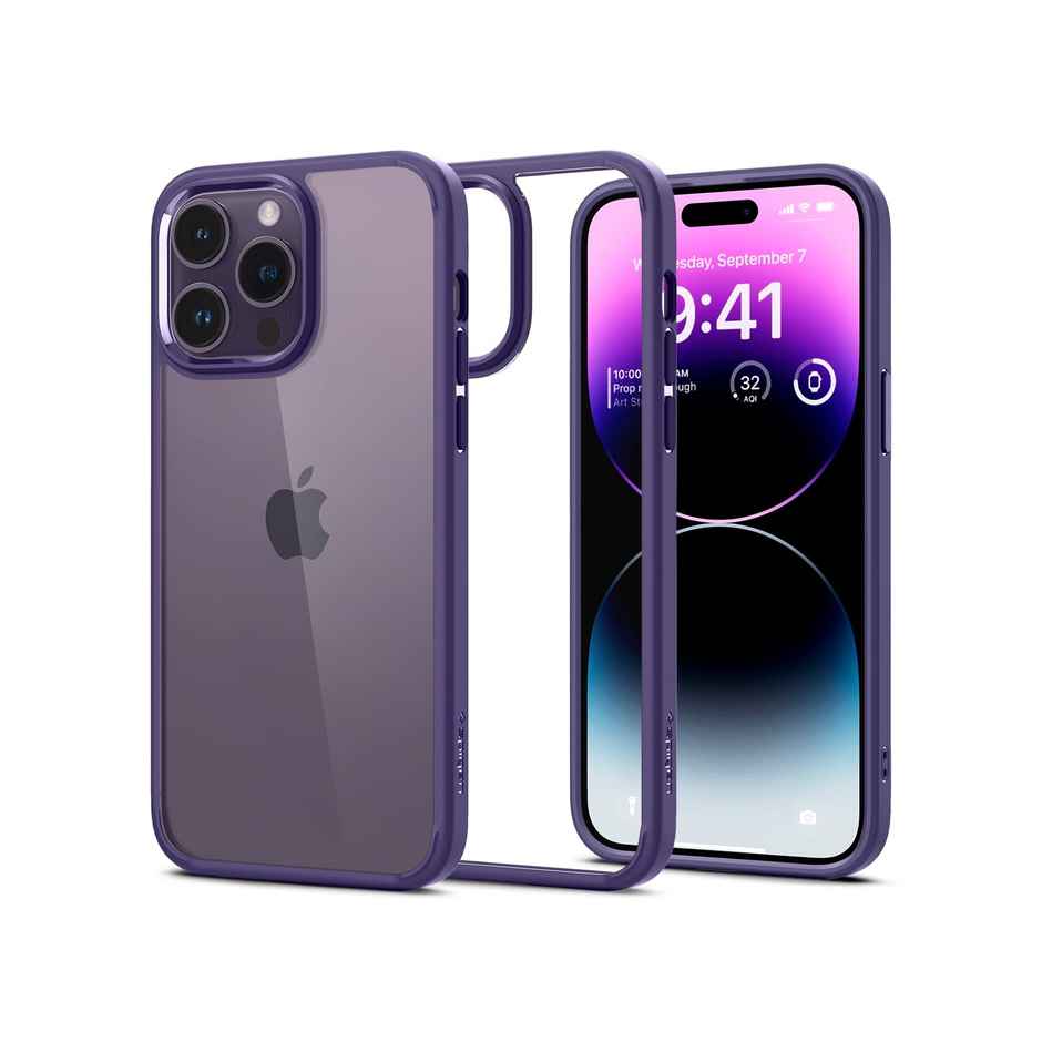 Spigen Ultra Hybrid Back Cover Case | iPhone 14 Pro Max (TPU + Poly Carbonate|Deep Purple)