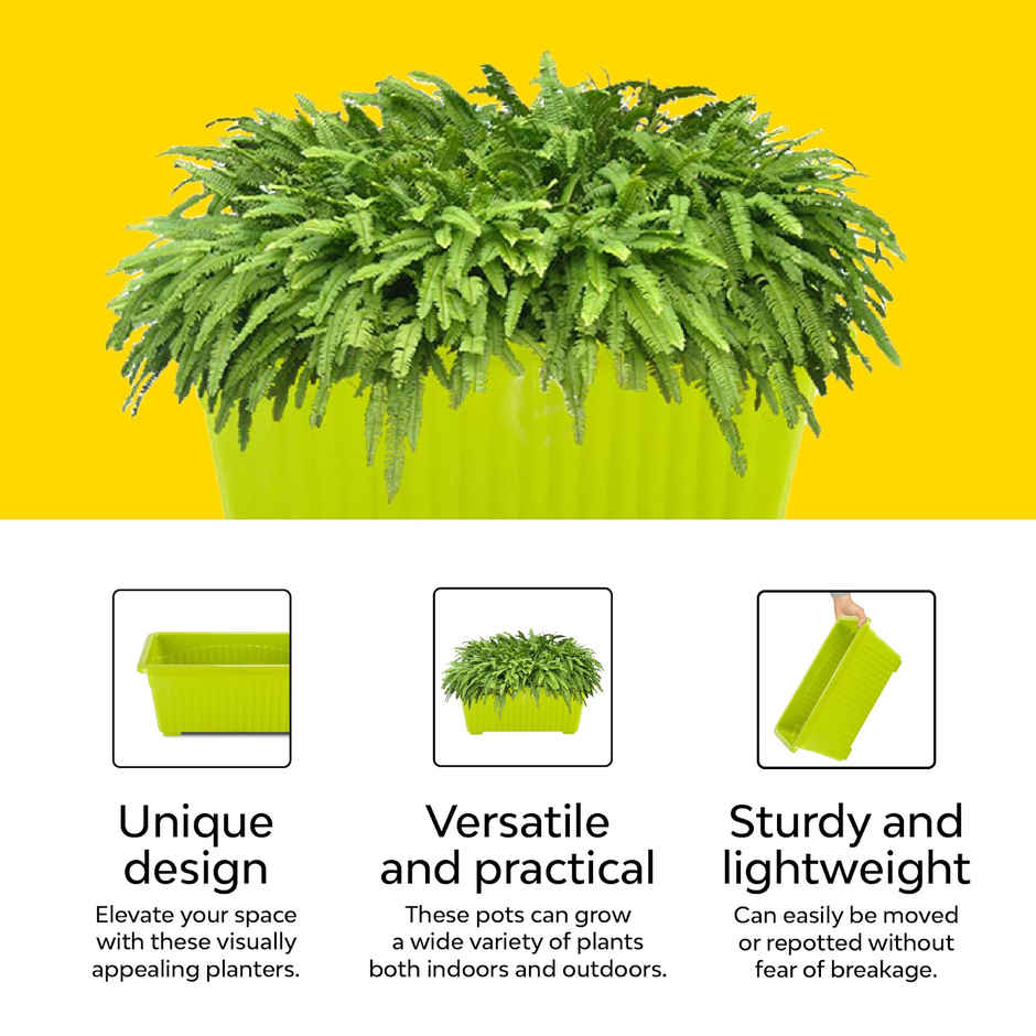 10club 14 Inch Plastic Window Planter Set Of 1 - Green