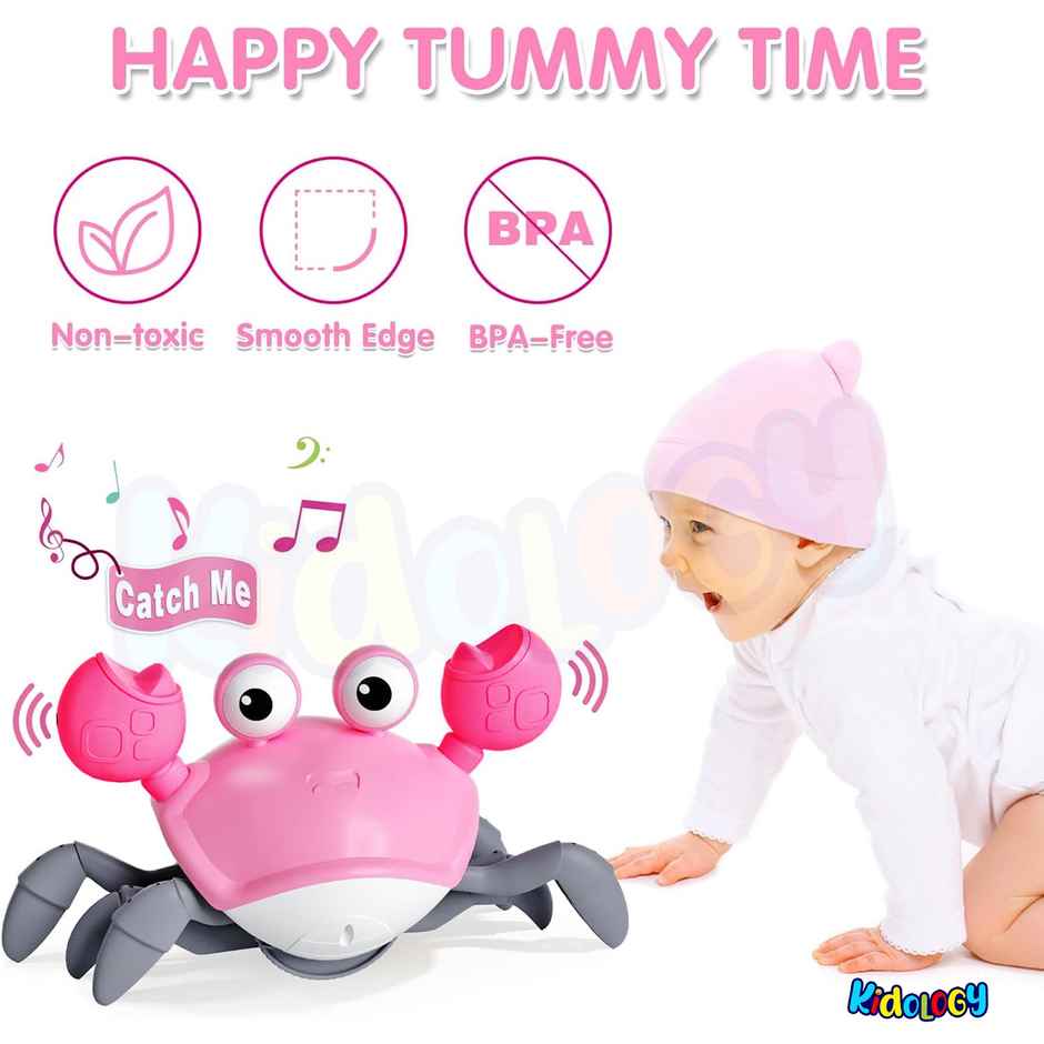 Kidology Crawling Crab Baby Musical Kids Toy with Led Lights & Rechargeable Battery - Assorted