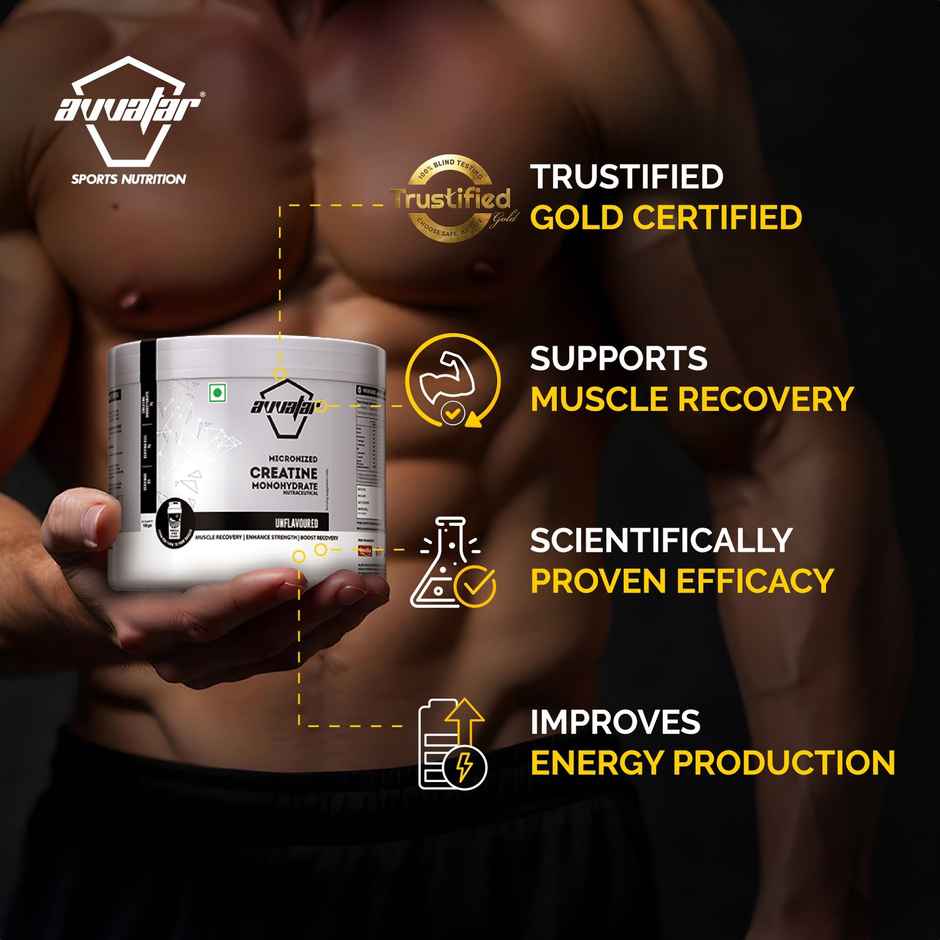 Avvatar Micronised Creatine Monohydrate Powder Unflavoured