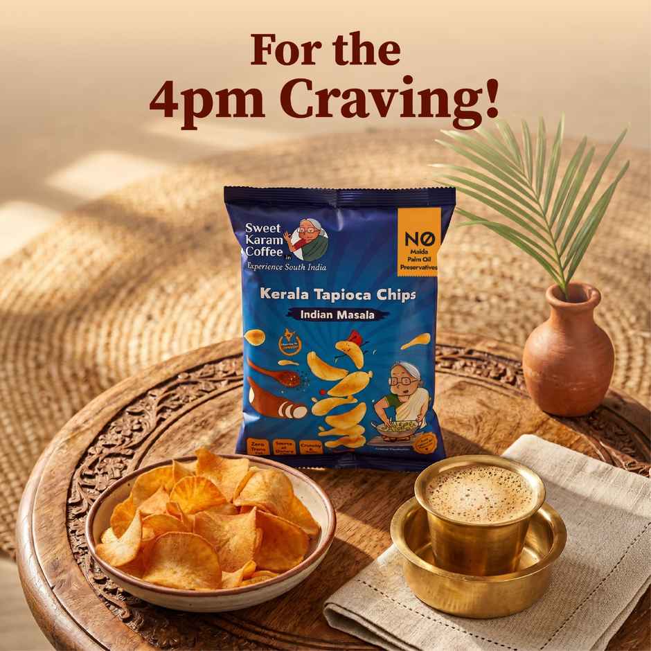Sweet Karam Coffee Indian Masala Tapioca Chips / Wafers