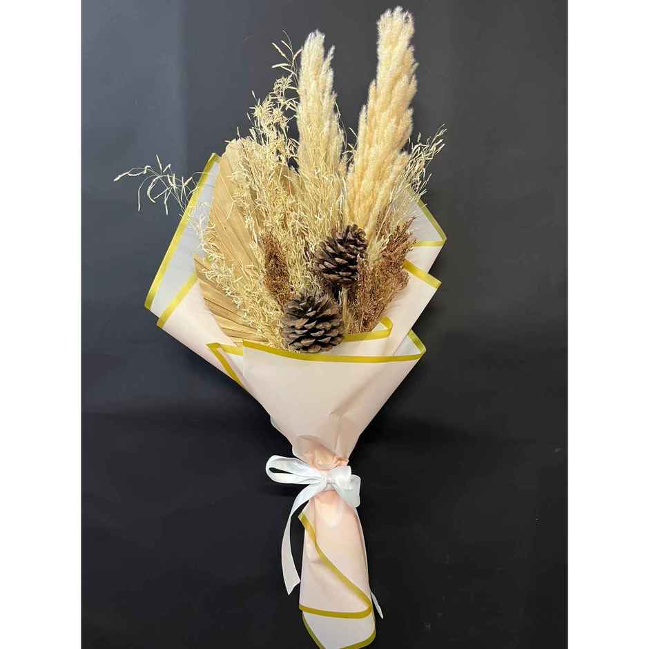 Dried Pampas Pine Love Decor Arrangement | Ideal for Gifting | Farmerr