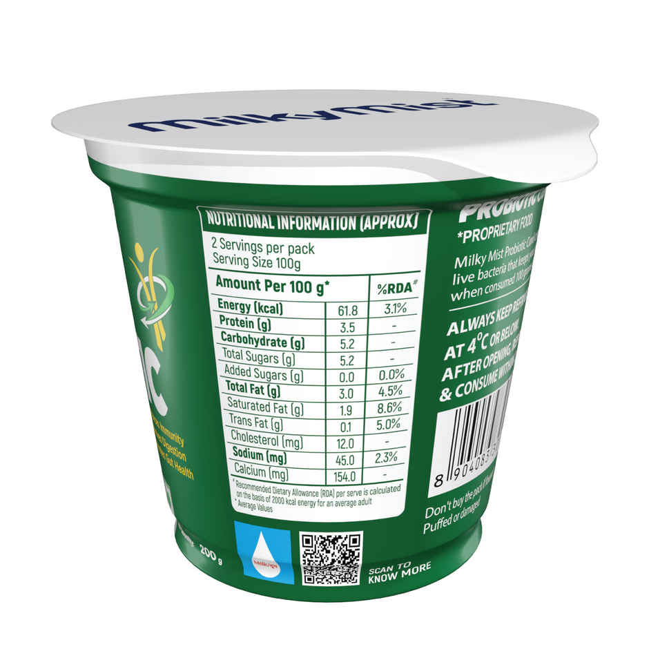 Milky Mist Probiotic Curd Cup