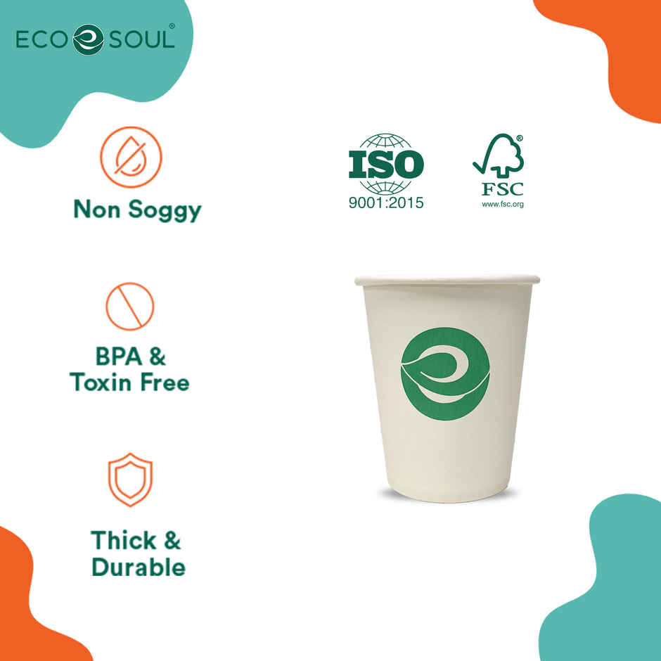Disposable Cup Glass | 350 ml | 10 Count | Eco Soul