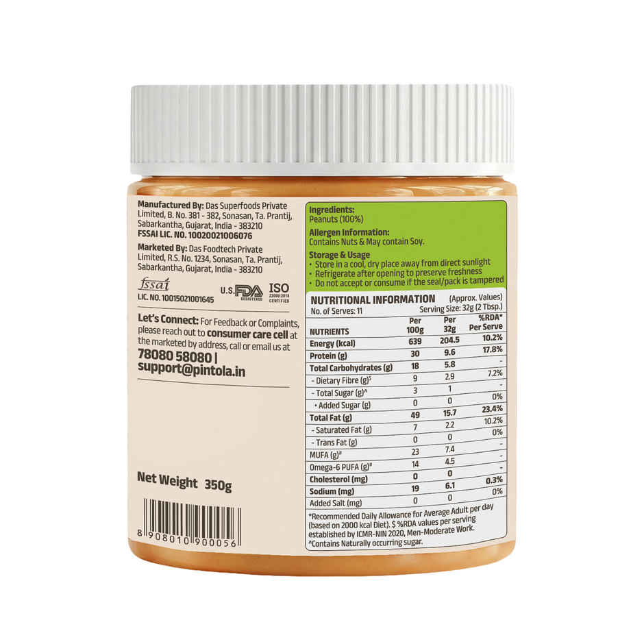 Pintola All Natural Peanut Butter - Crunchy