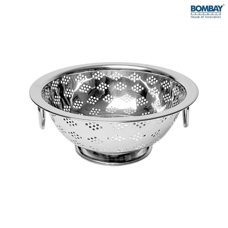Bombay Kookware Stainless Steel Rice Strainer With Handle Size 1