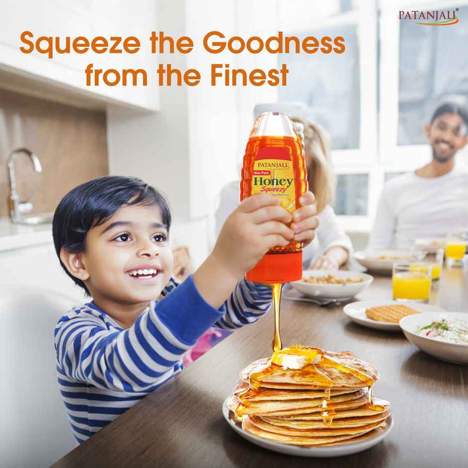 Patanjali Natural Honey Squeeze Pack- No Added Sugar