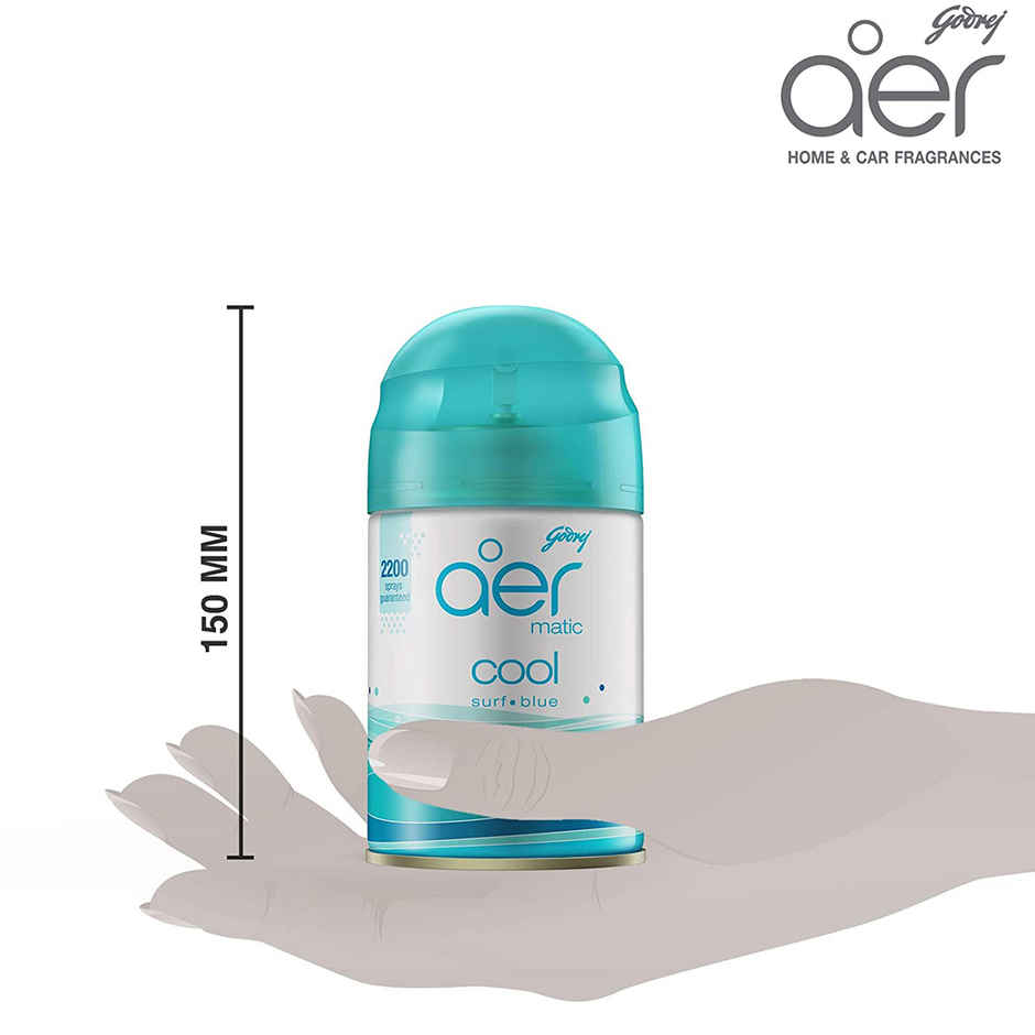 Godrej Aer Matic Kit (Machine + 1 Refill) - Automatic Room Fresheners - Violet Valley Bloom(225ml) & Godrej Aer Matic Refill - Automatic Room Fresheners - Cool Surf Blue(225ml) Combo