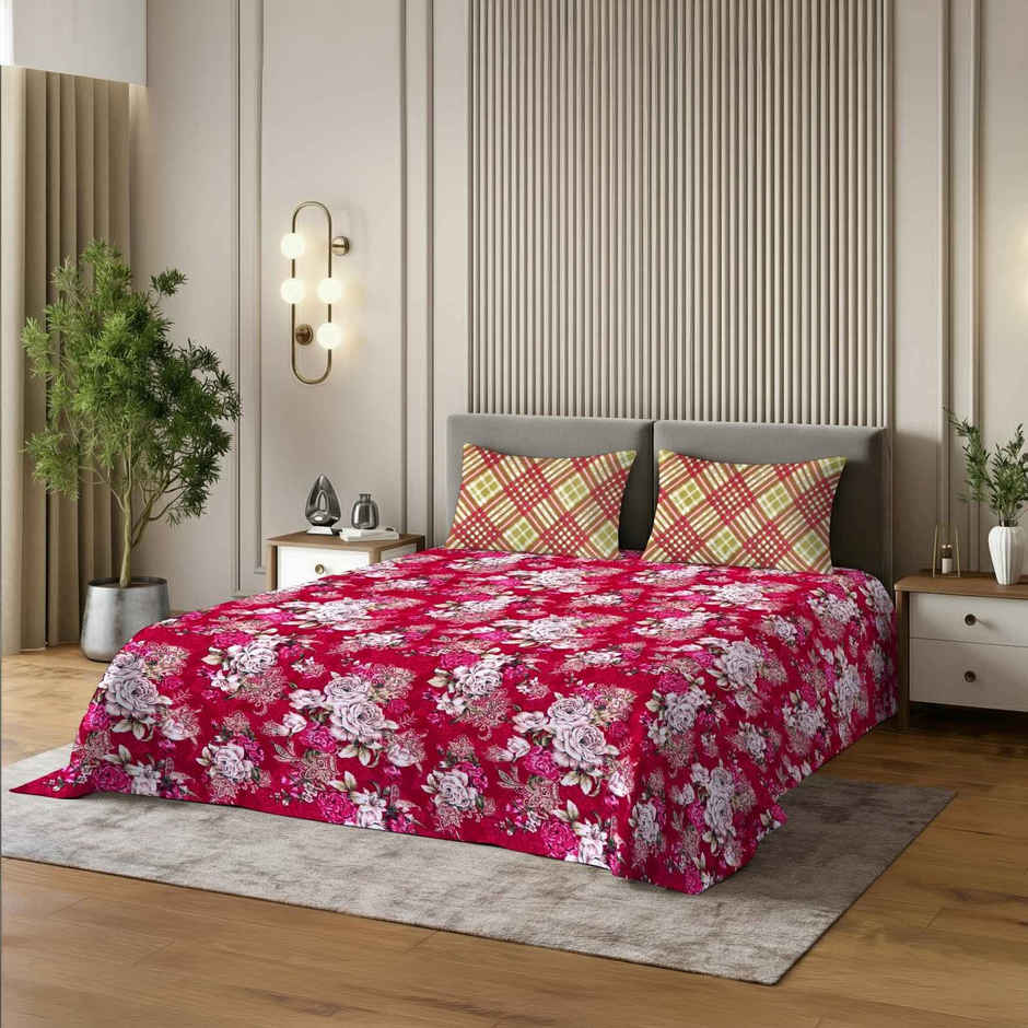 Dream Living 135 GSM King Bedsheet Set |275 x 275 cm| With 2 Pillow Covers