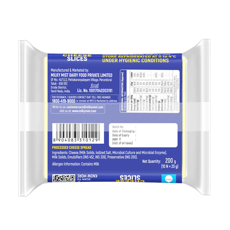 Milky Mist Cheese- Slices