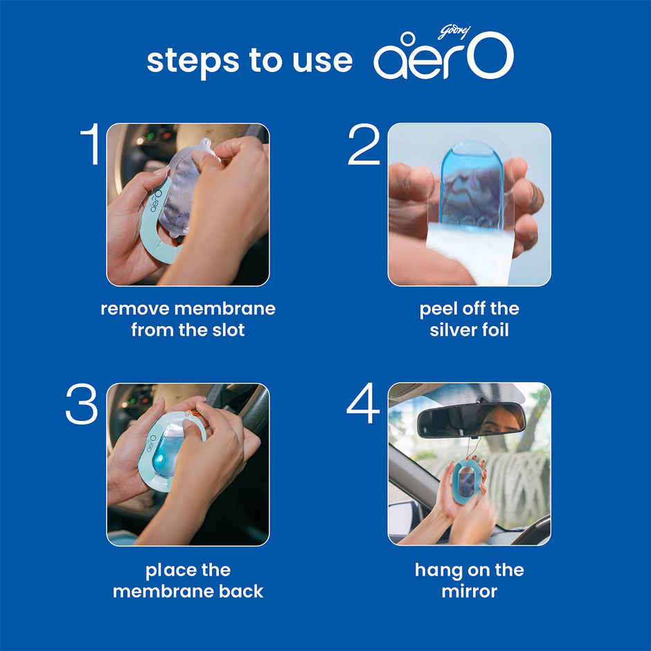 Godrej Aer O - Hanging Car Air Freshener - Cool Aqua