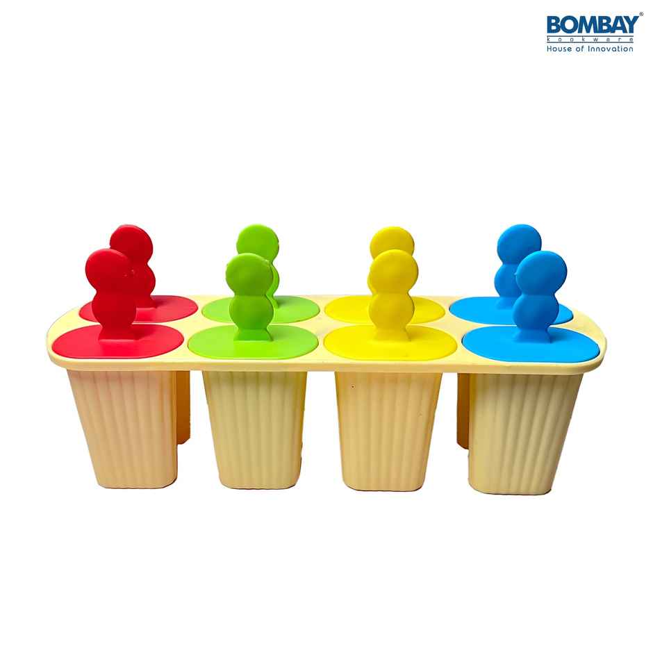 Bombay Kookware Manual Ice Cream Maker | 8 Popsicles Yellow Colour Base