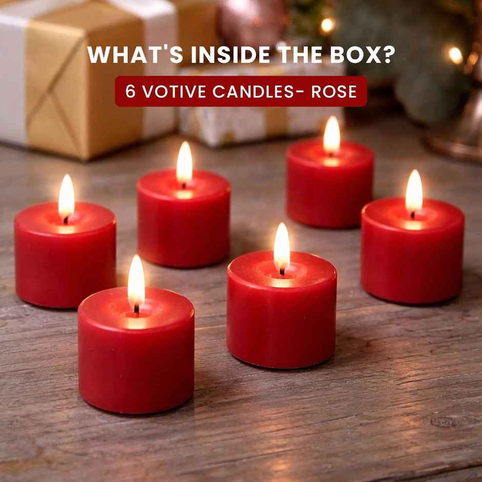 IRIS Rose Fragranced Votive Candle | Red
