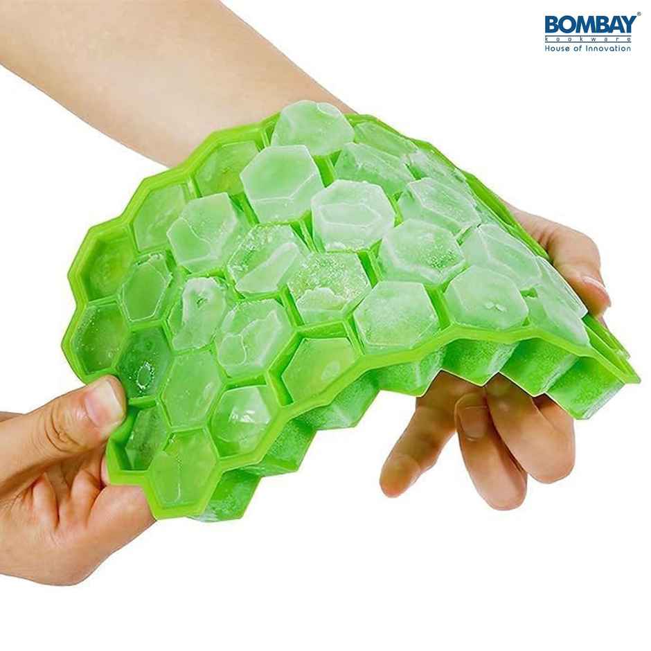 Honeycomb Shape 37 Grid Flexible Silicone Ice Cube  Tray Combo