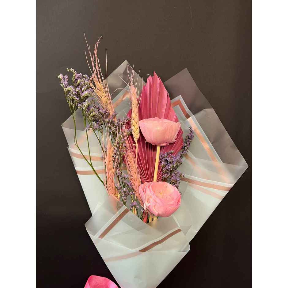 Pink Whisper Love Dried Flower Bouquet | Ideal for Gifting | Farmerr