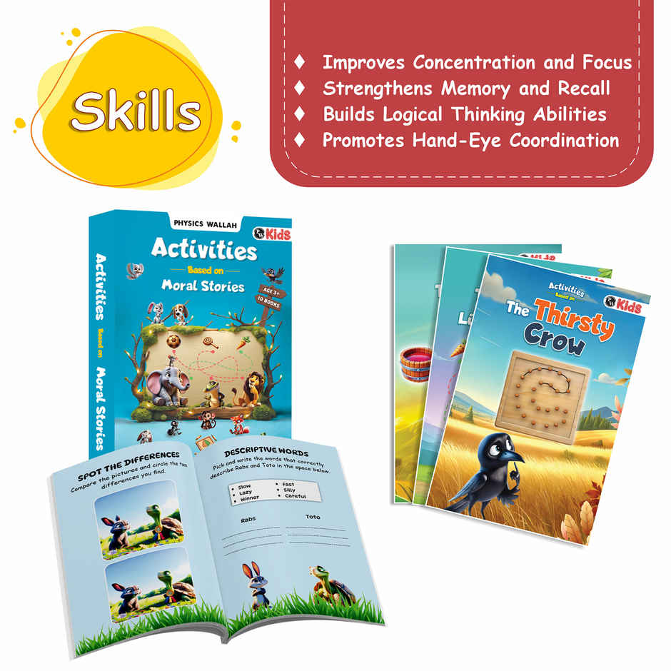 Physics Wallah 10 Moral Story Books For Kids With Activities | Short Animal tales | 3-10 years