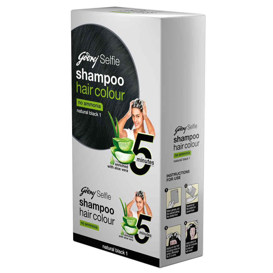 Godrej Selfie Hair Colour Natural Black 1 | For Men & Women
