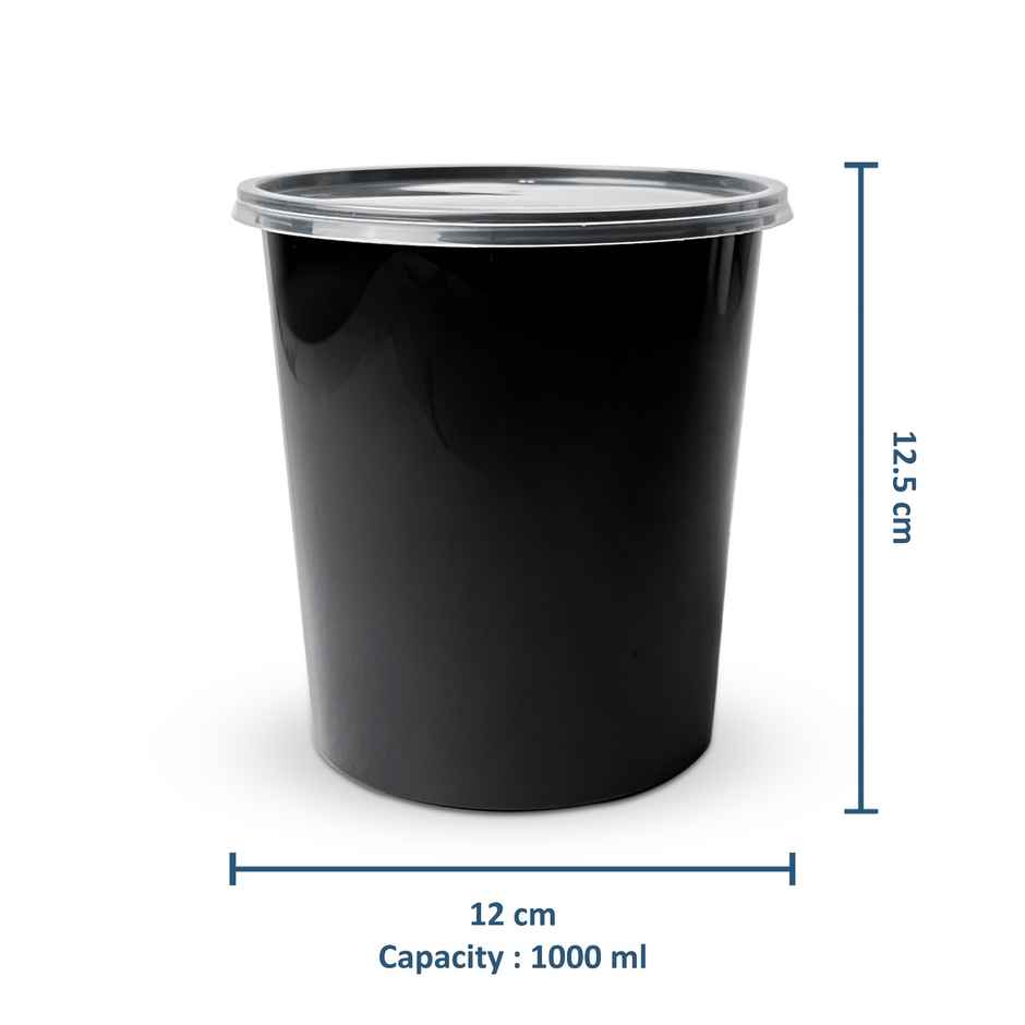 CREW4 Seal Reusable Plastic Containers with Lids for Food Storage - 1 L