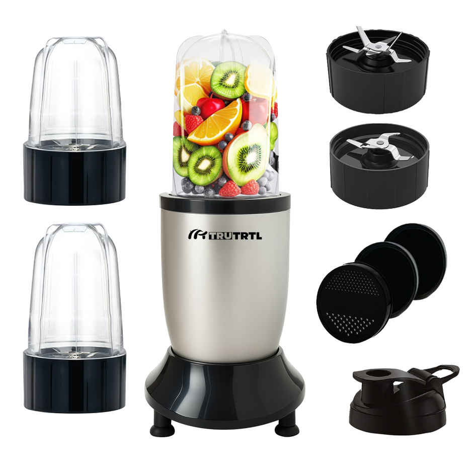 truTRTL Nutri Insta Mixer Grinder, Smoothie Maker, Masala & Chutney Grinder, 3 Jars with Sipper Cap