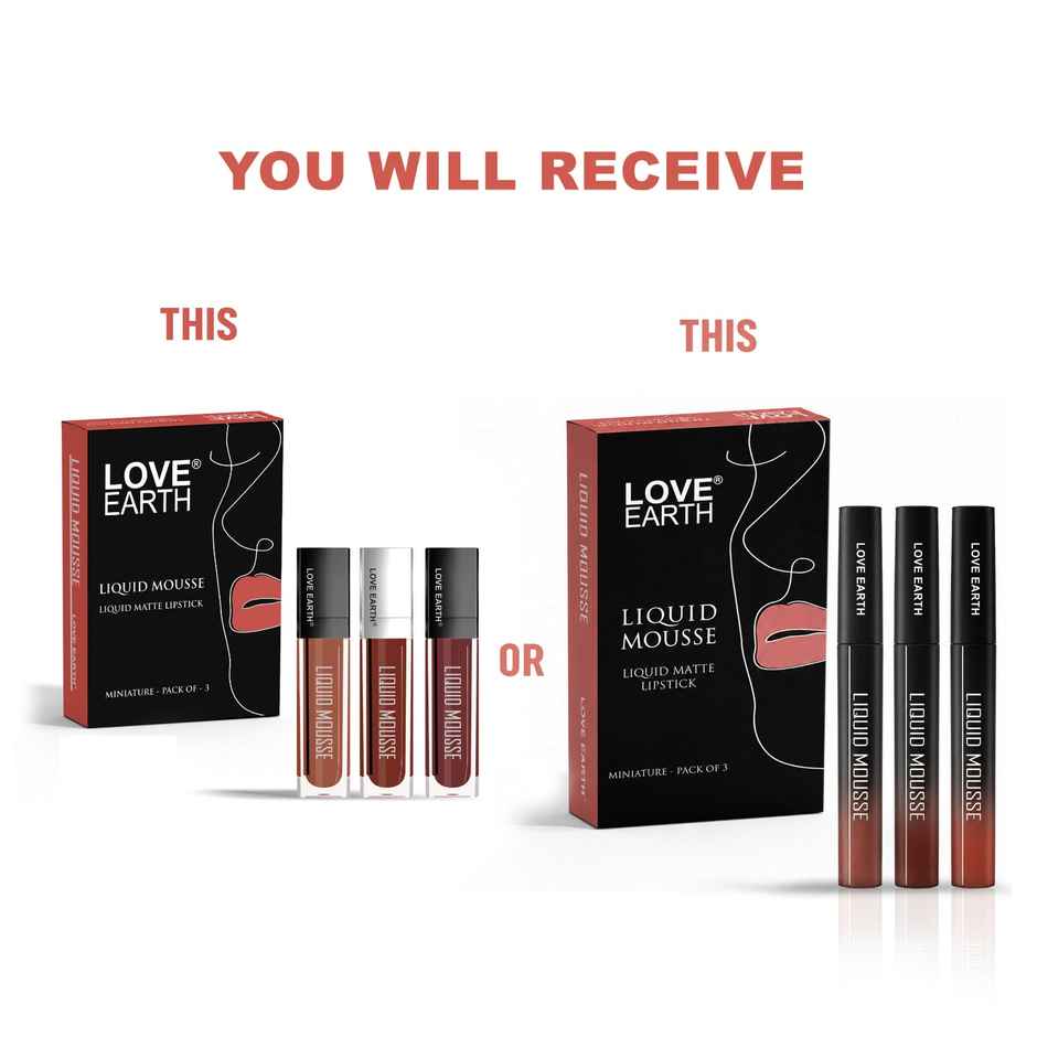 Love Earth Liquid Mousse Matte Lipstick | Deeps | Pack of 3